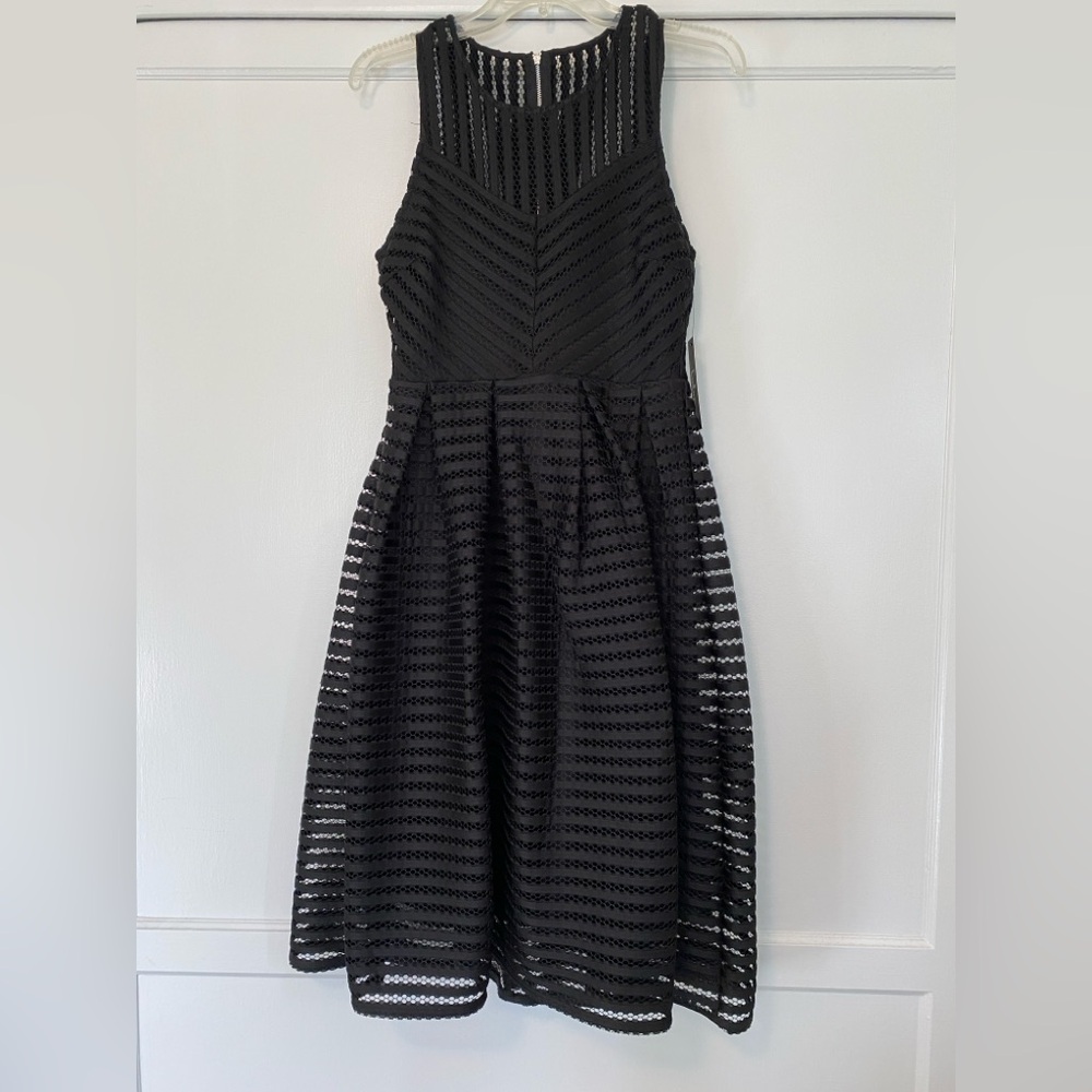 Black Sleeveless Textured Dress